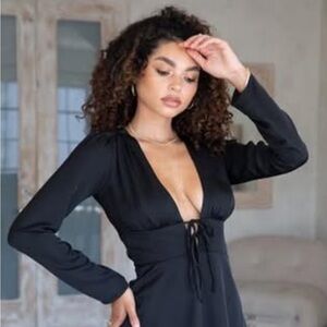 Resa Black Long Sleeve Mini dress